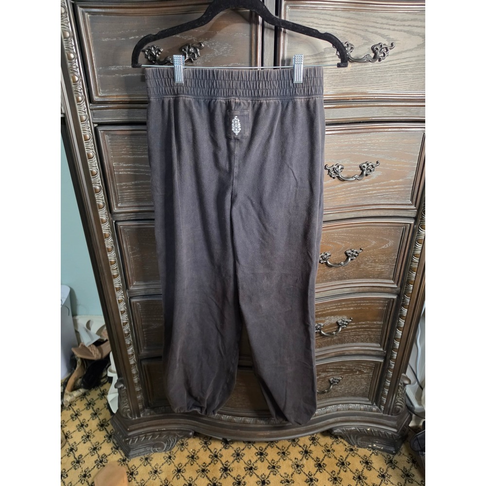 Free People FP Movement Sweatpants Faded Black Fleece Joggers Pockets High Rise - Picture 2 of 8